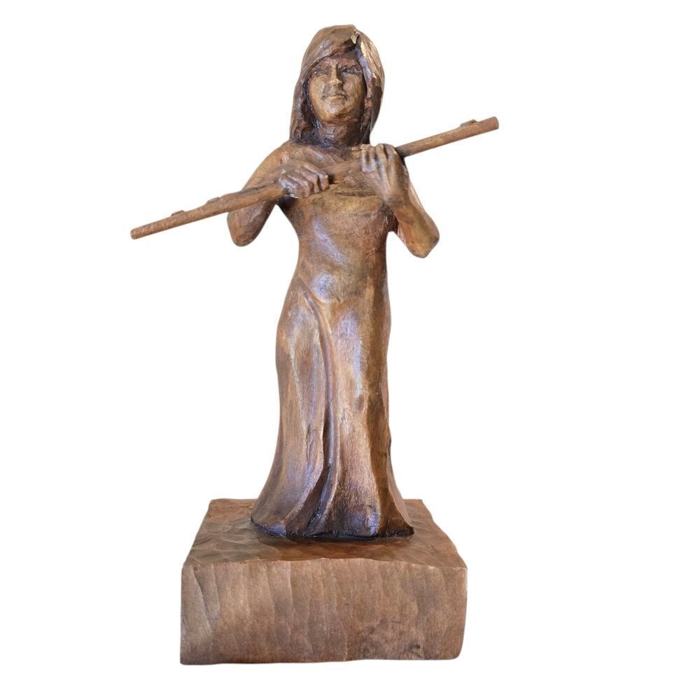 Handcrafted Brown Wooden‎ Sculpture Made In Canada By Gordon Becker